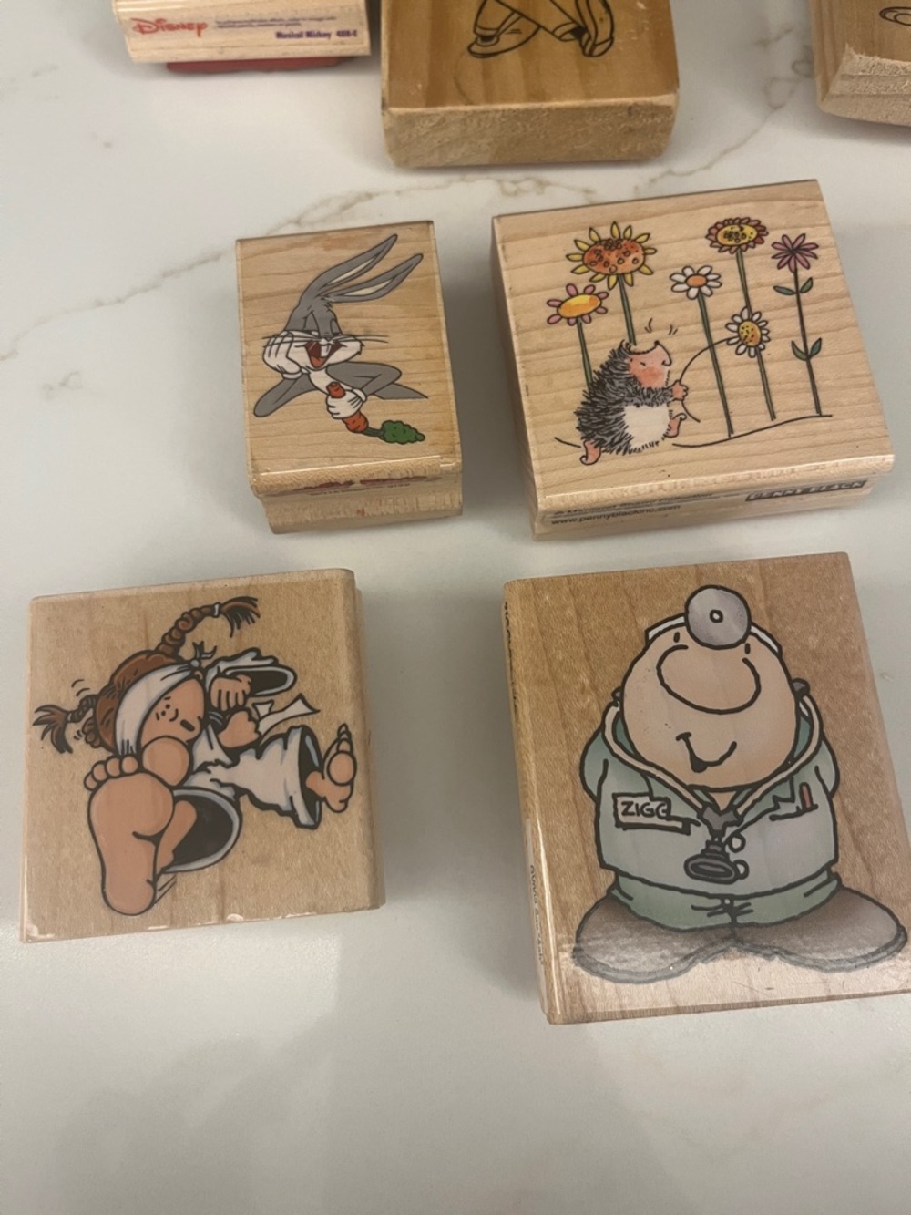 Kids’ Character Stamp Lot - Mickey, Minnie, Goofy, Pluto, Bugs, and Ziggy - Picture 4 of 5